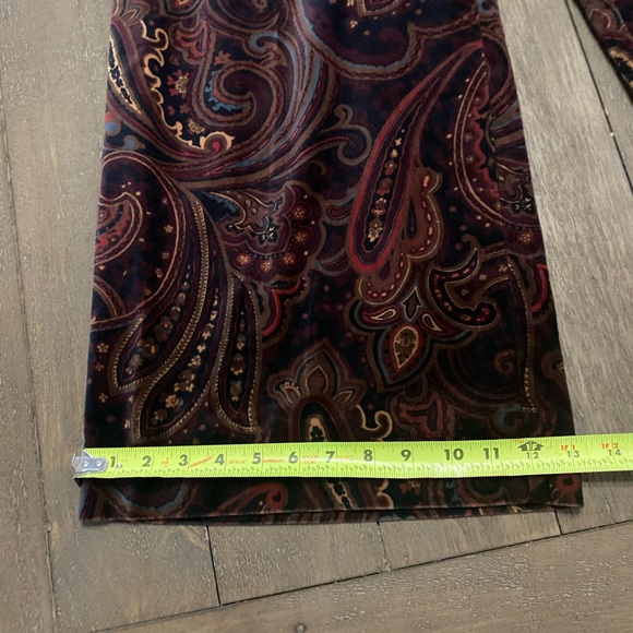 Banana Republic Paisley Velvet Wide‑Leg Pants Size 2 Quiet Luxury Old Money - Picture 8 of 13